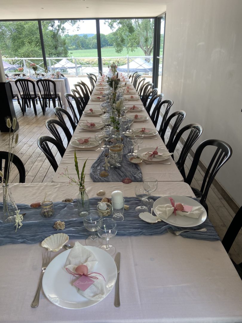 Table mariage décoré