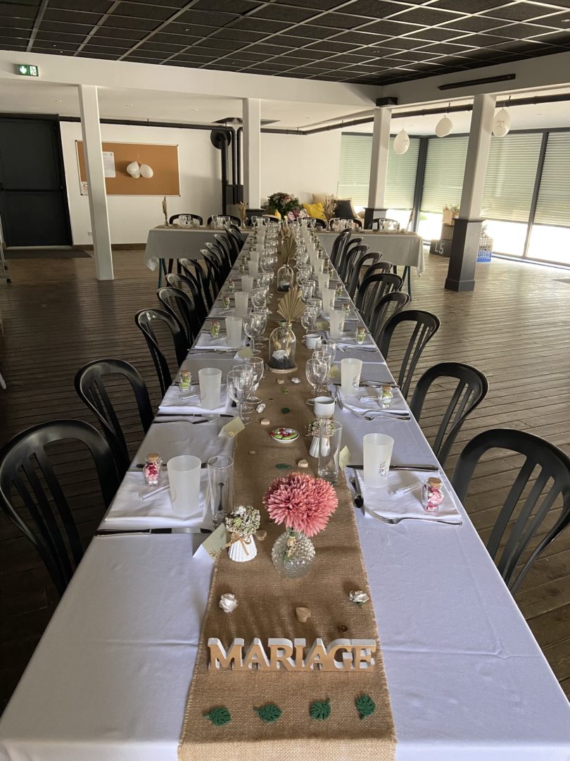 Table mariage décoré