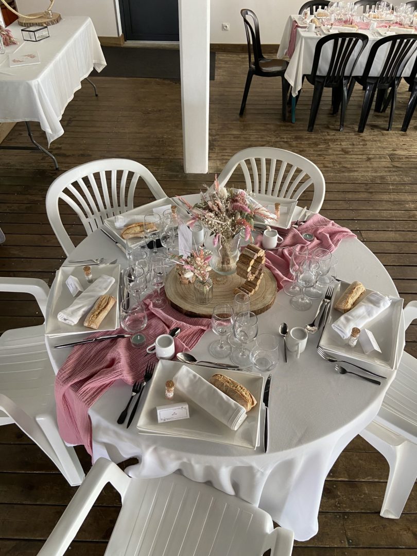 Table mariage décoré